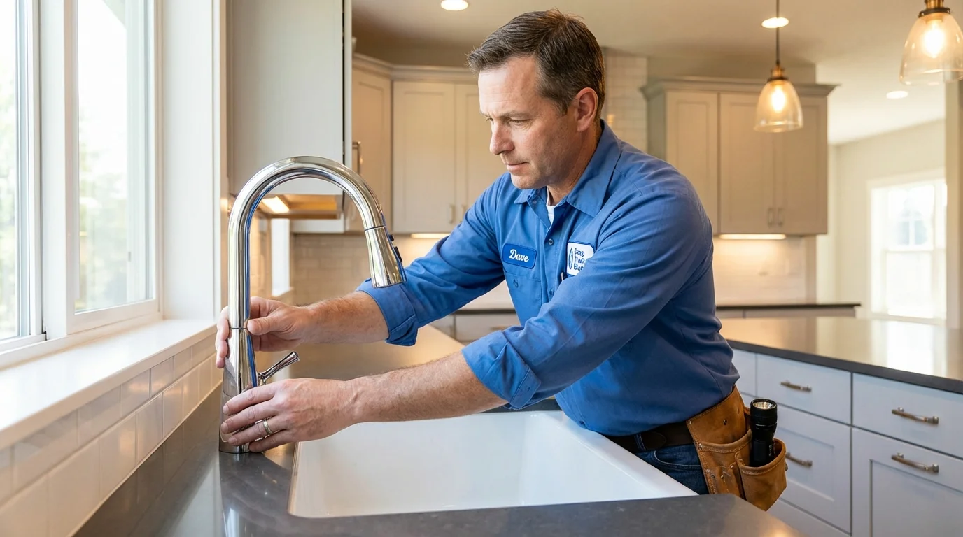Kitchen faucet installation by Johns Plumbing LLC in New Vienna
